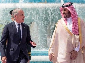 Mark Carney and Mohammed bin Salman.