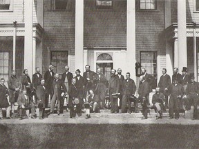 Large group of men.