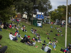 Spectators during Toronto Maple Leafs versus London Majors during Intercounty Baseball League action in Christie Pits park in Toronto, Ont. in Toronto, Ont. on Sunday September 26, 2021.