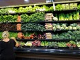 Vegetables on display in a grocery store