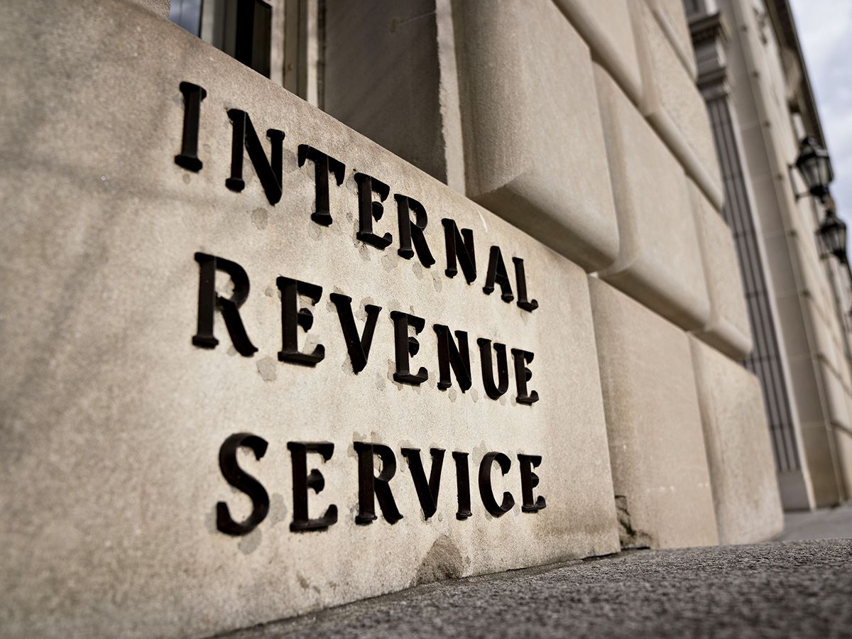 Internal Revenue Service sign.