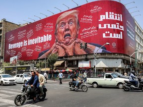 Donald Trump image on billboard.