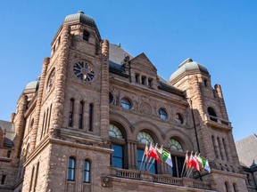 The Ontario Legislature at Queen's Park in Toronto.