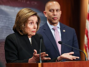 Nancy Pelosi and Hakeem Jeffries.