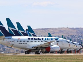 Parked airplanes.