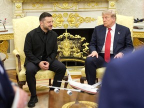Volodymyr Zelenskyy and Donald Trump.