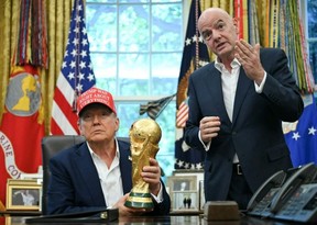 U.S. President Donald Trump called FIFA chief Gianni Infantino to discuss the red card against a star U.S. player. (ANDREW CABALLERO-REYNOLDS/AFP/File)