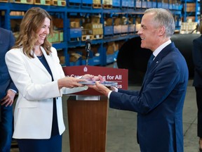 Danielle Smith and Mark Carney