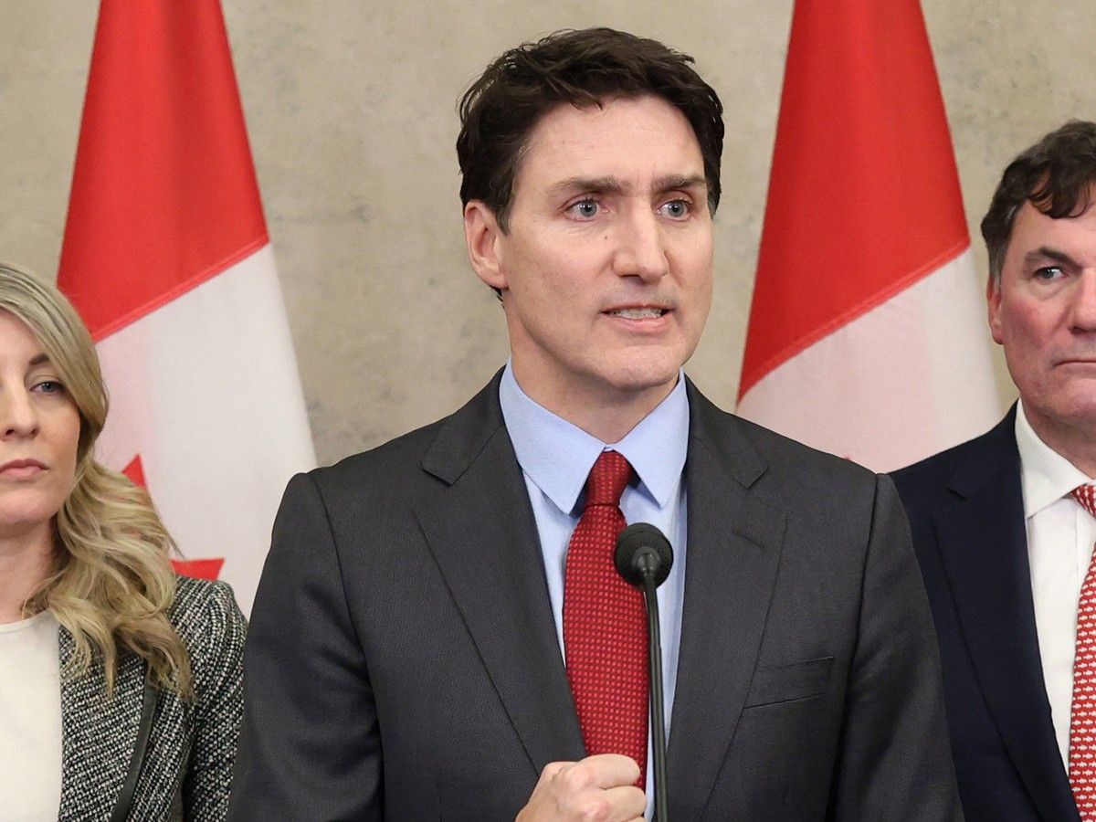Fromer Prime Minister Justin Trudeau speaks during a news conference February 1, 2025, on Parliament Hill in Ottawa. Fromer Prime Minister Justin Trudeau speaks during a news conference February 1, 2025, on Parliament Hill in Ottawa.