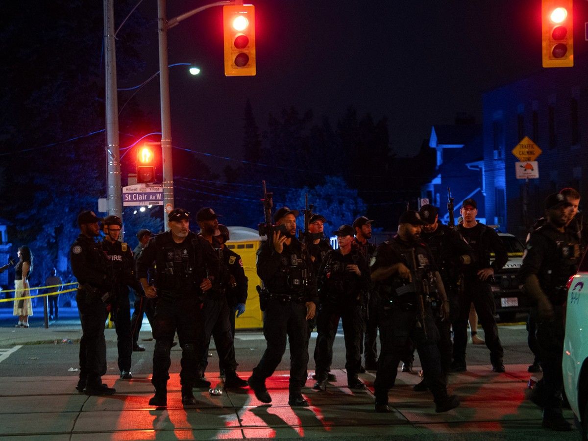 Police secured the scene after a shooting at a Toronto street festival on St. Clair Avenue. Police secured the scene after a shooting at a Toronto street festival on St. Clair Avenue.