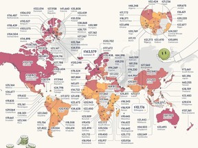 World happiness map.