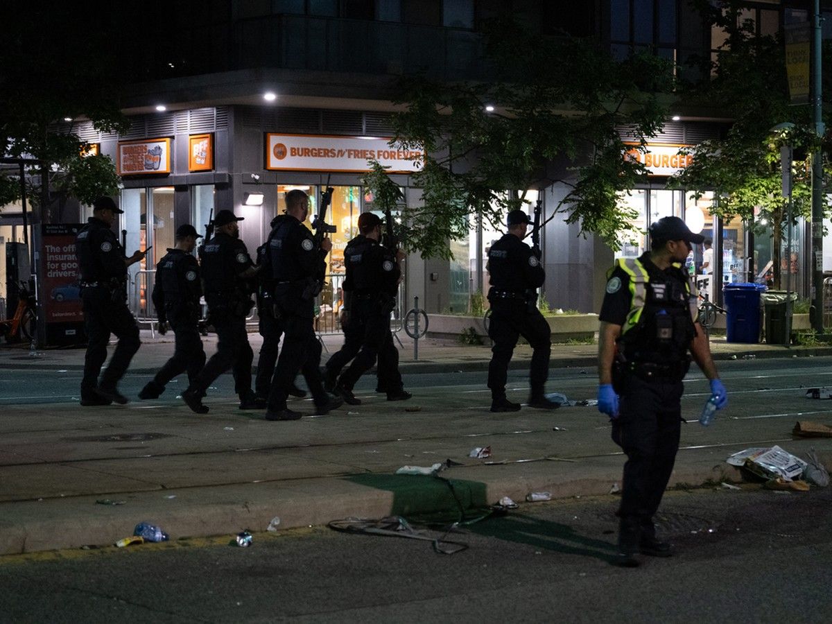 Two people were killed and four were wounded in an area lined with shops and restaurants on St. Clair Avenue in Toronto. Two people were killed and four were wounded in an area lined with shops and restaurants on St. Clair Avenue in Toronto.