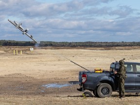 soldier launches an interception