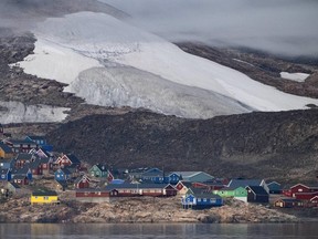 Greenland village seen from water