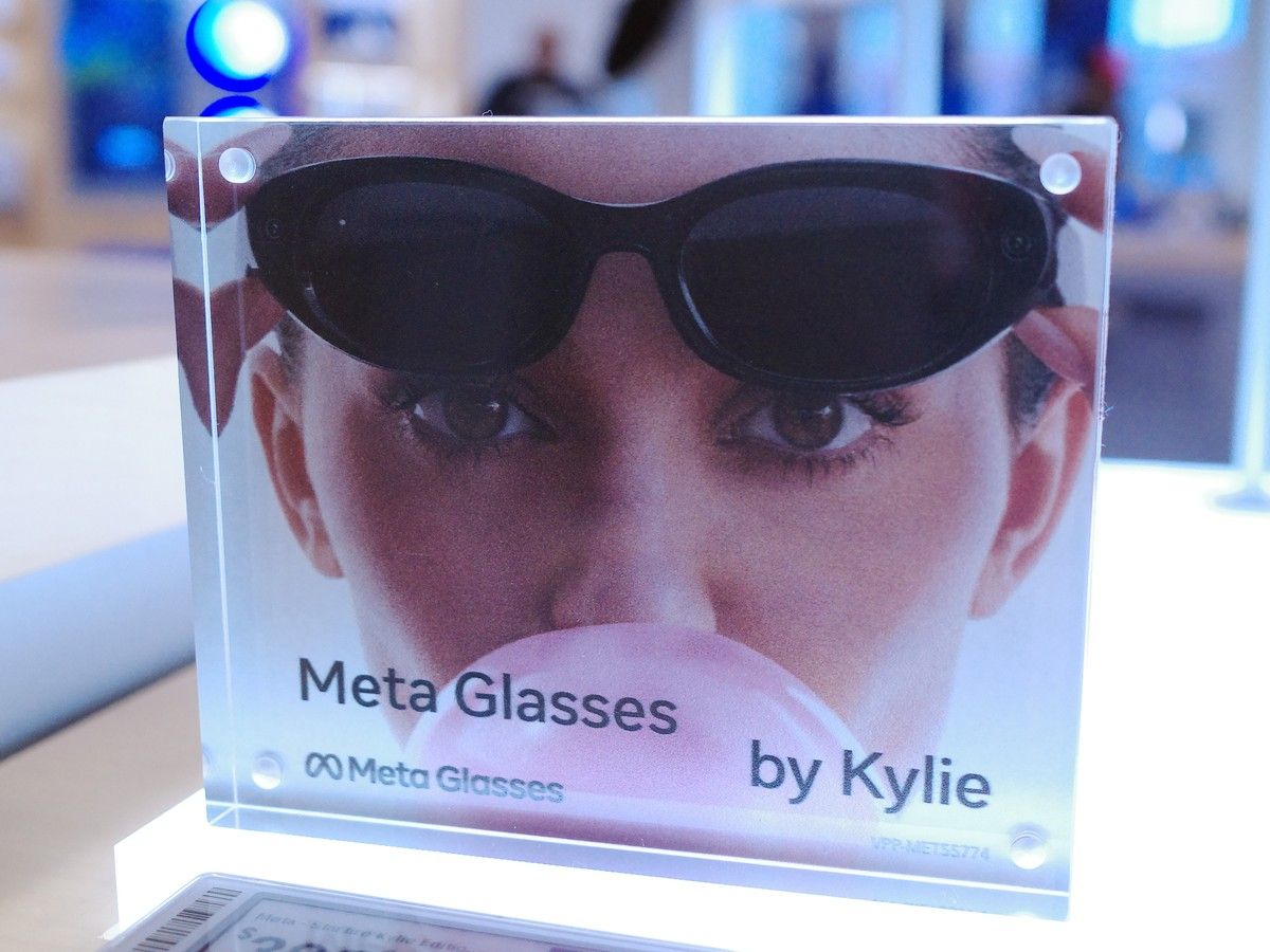 Meta’s Kylie edition glasses on display in an electronic store in New York City. Meta’s Kylie edition glasses on display in an electronic store in New York City.