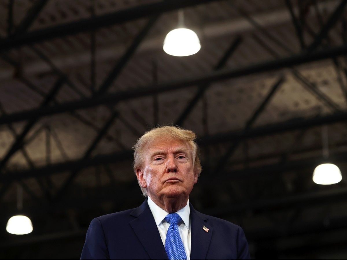 U.S. President Donald Trump departs after delivering remarks at the David S. Mack Center for Training and Intelligence on August 14, 2026 in Garden City, New York. U.S. President Donald Trump departs after delivering remarks at the David S. Mack Center for Training and Intelligence on August 14, 2026 in Garden City, New York.