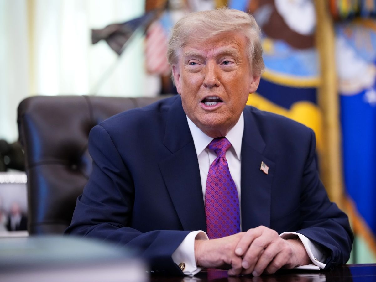U.S. President Donald Trump speaks during an event in the Oval Office of the White House on August 27, 2026 in Washington, DC.