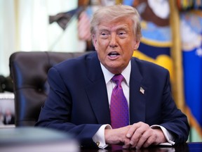 U.S. President Donald Trump speaks during an event in the Oval Office of the White House on August 27, 2026 in Washington, DC.