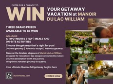 Win Your Getaway Vacation at Manoir du lac William contest