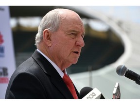 Star broadcaster and former Wallabies coach Alan Jones speaks to media in this fiel photo from 2017. Jones fronted court on Monday to face a raft of sexual assault accusations.