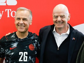 Mark Carney and Gianni Infantino.