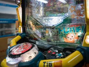 A pachinko machine on display at the Toyomaru Industry Co. factory in Nagoya, Japan, on Monday, Sept. 2, 2024.