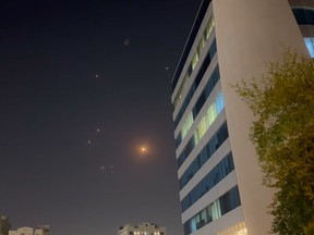 Lights in the sky.