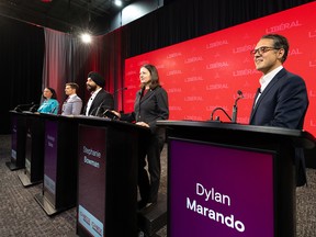 Candidates at debate.
