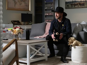 Paul Brandt sits in the safe room at Calgary airport for victims of human trafficking.