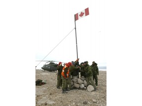 Canadian flag on Hans Island