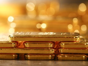 A stack of gold bars