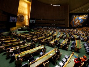 United Nations Secretary-General Antonio Guterres speaks at a high-level meeting to commemorate the 20th anniversary of the adoption of the Durban Declaration at the United Nations Headquarters on September 22, 2021 in New York City.