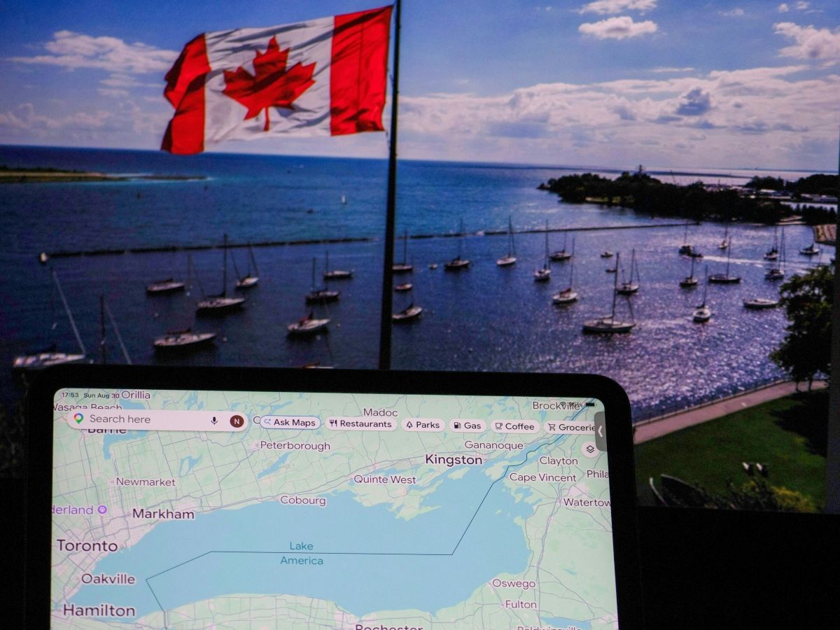 This photo illustration dated August 30, 2026 shows a Google map identifying Lake Ontario as 
