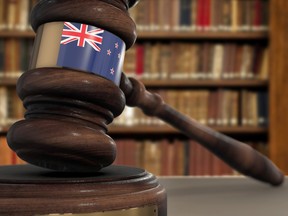 New Zealand Flag on Judge Gavel