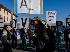 Anti-AI protesters