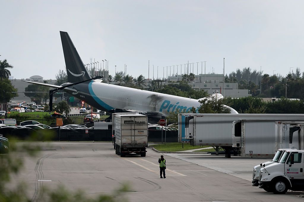 Amazon cargo jet crashes after overshooting Miami runway