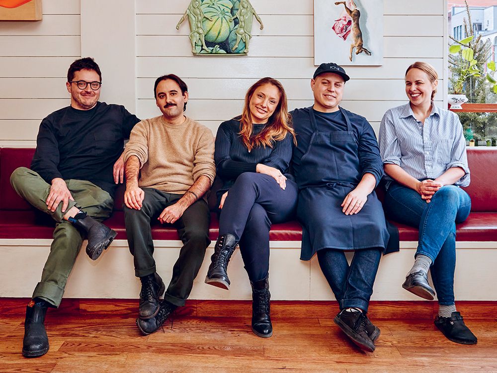 Mon Lapin co-owners, from left to right: Marc-Antoine Gélinas, Alex Landry, Vanya Filipovic, Marc-Olivier Frappier and Jessica Noël