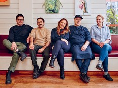 Mon Lapin co-owners, from left to right: Marc-Antoine Gélinas, Alex Landry, Vanya Filipovic, Marc-Olivier Frappier and Jessica Noël