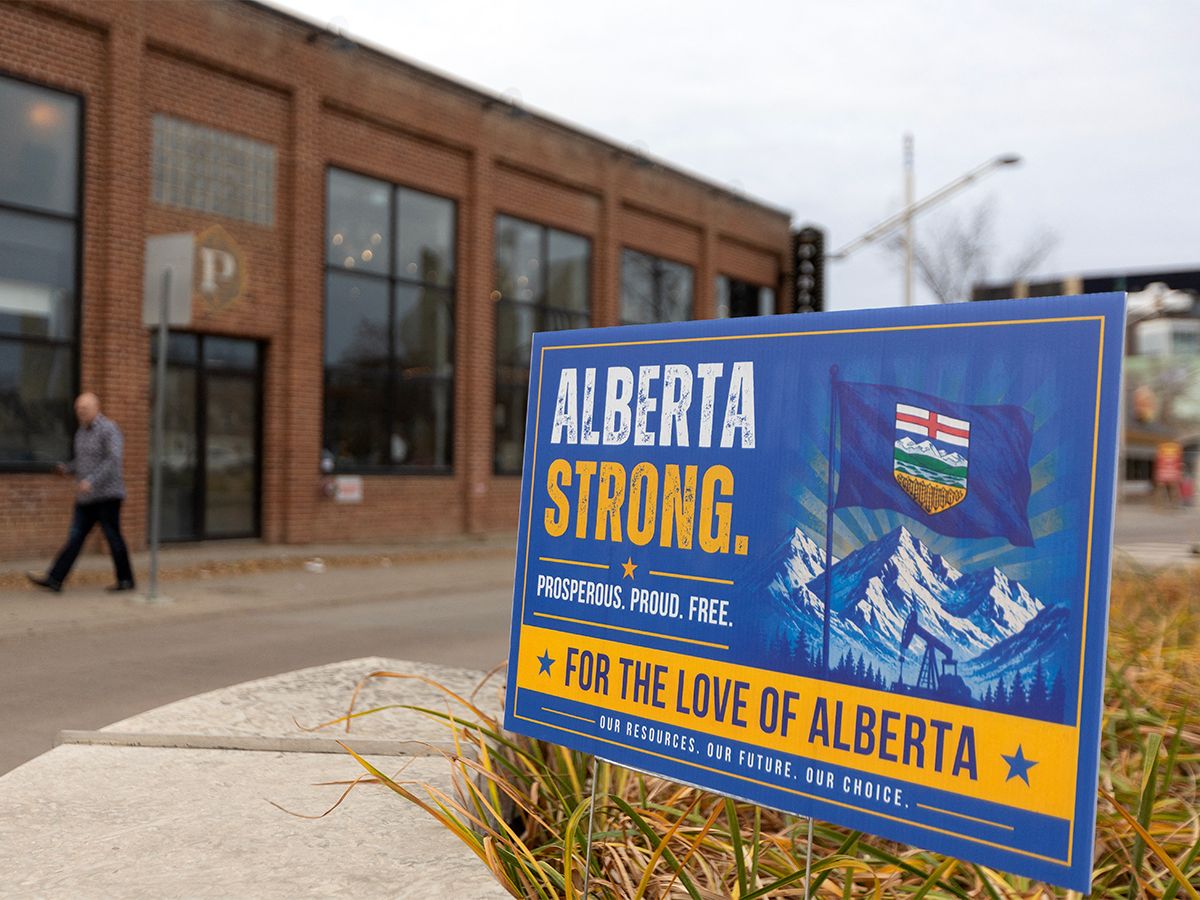 Alberta Strong sign in Edmonton.