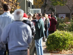 People in line.
