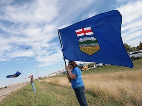People waving flags.