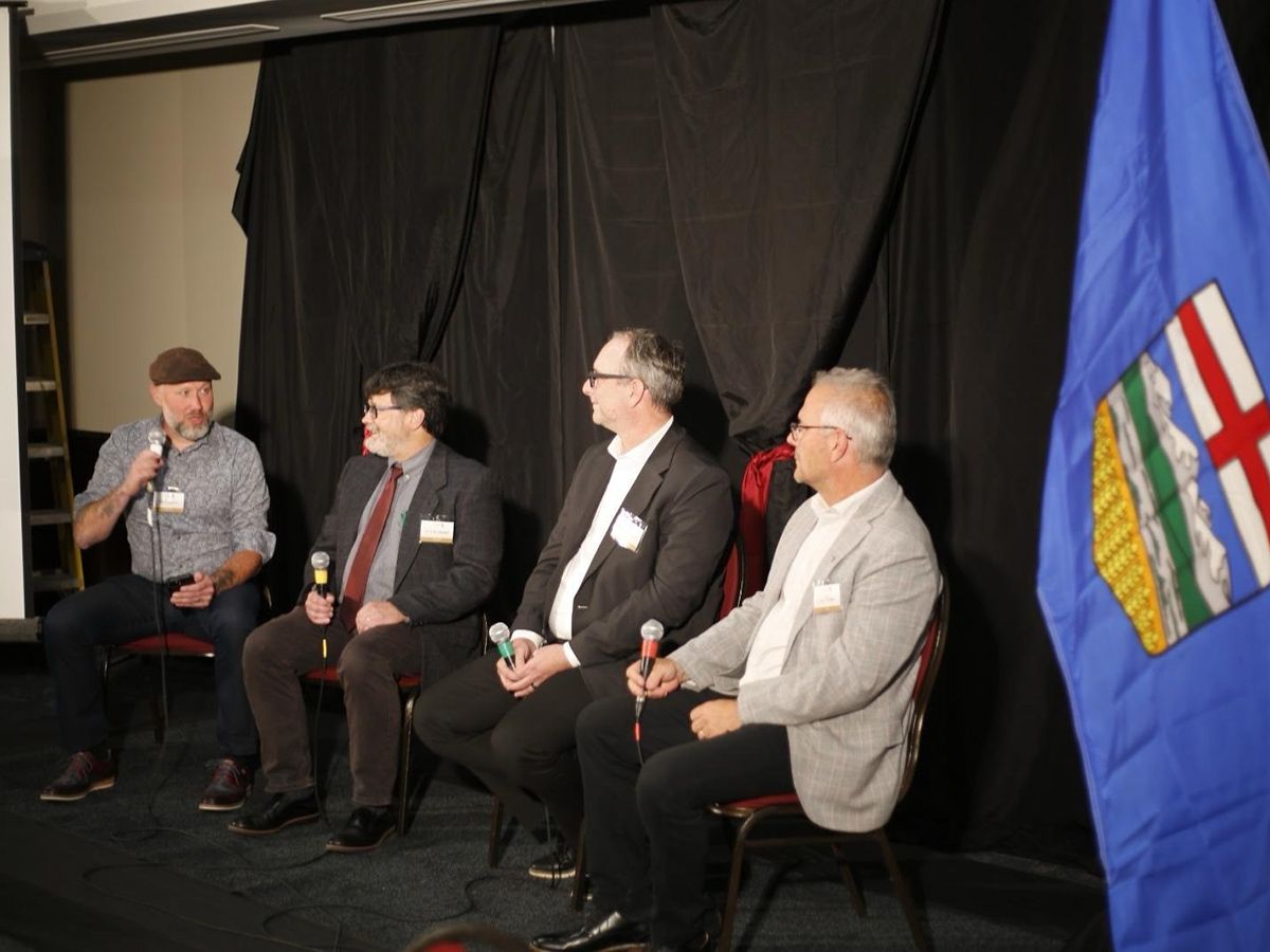 People on a panel.