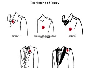 Sketches of where to wear your poppy
