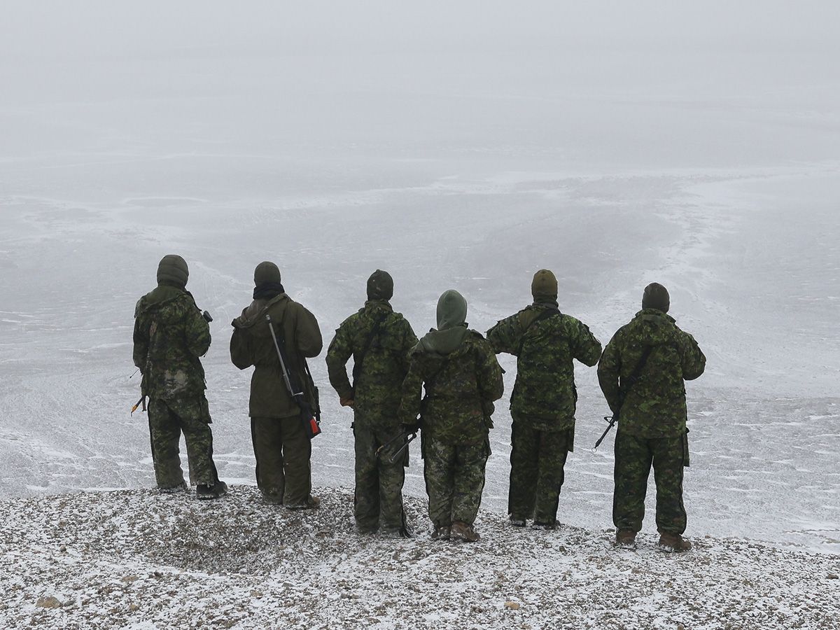 Soldiers and snow.