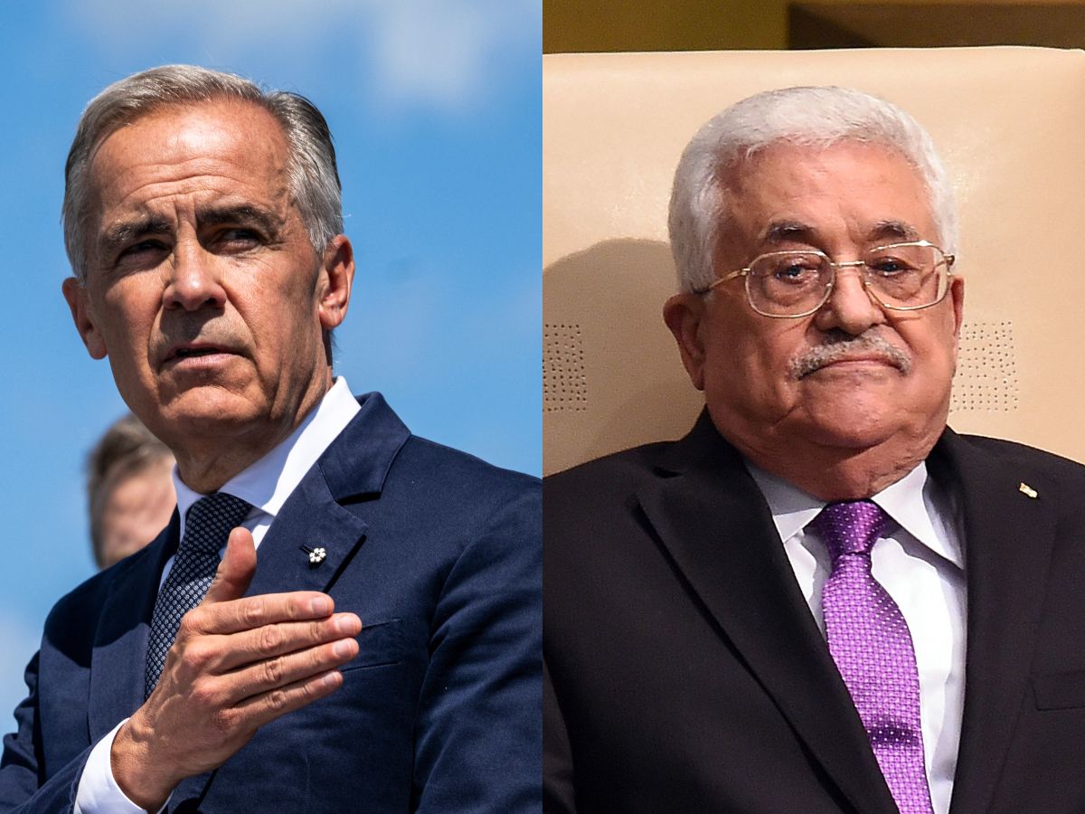 Mark Carney and Mahmoud Abbas