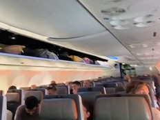 Passengers on an airplane.