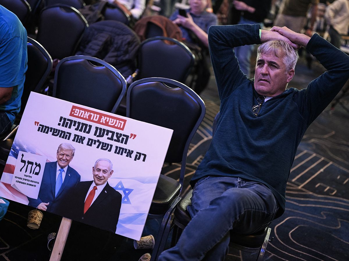 Netanyahu supporters.