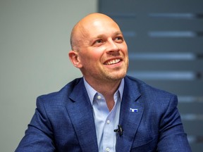 Toronto mayoral candidate Brad Bradford meets with the Toronto Sun editorial board in Toronto, Ont. on Tuesday June 13, 2023.