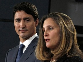 Justin Trudeau and Chrystia Freeland.
