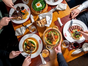 Diners enjoy a meal at a restaurant in Zaporizhzhia, Ukraine.